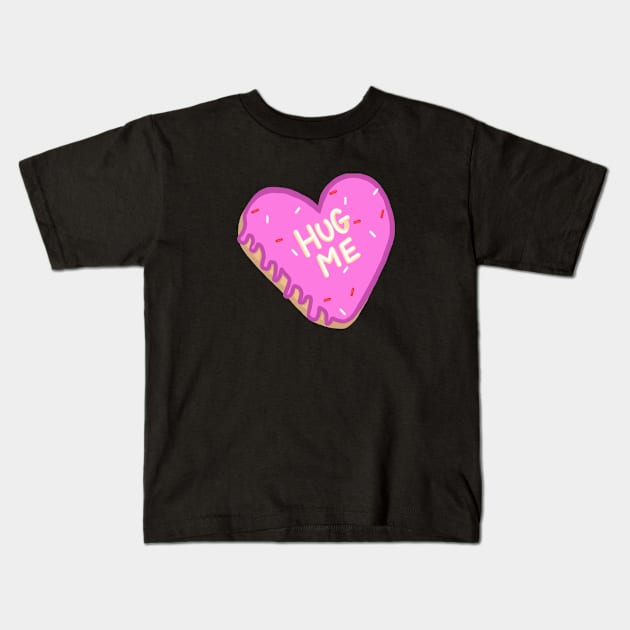 Heart shaped donut hug me Kids T-Shirt by AshleysArt